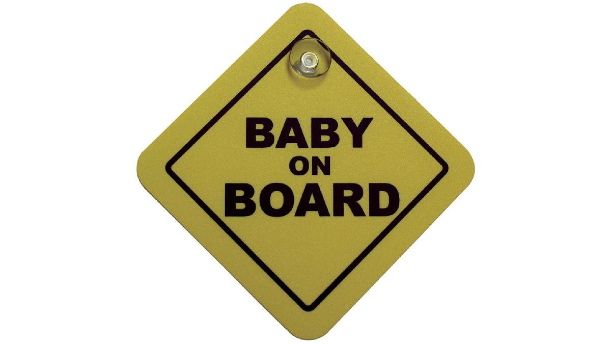 Autocollant%2FBordje+Baby+On+Board+-+jaune+-+16x16cm